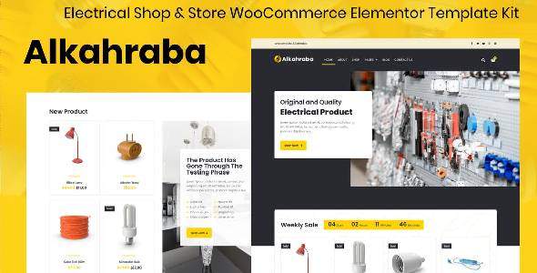 Alkahraba – Electrical Shop & Store WooCommerce Elementor Template Kit